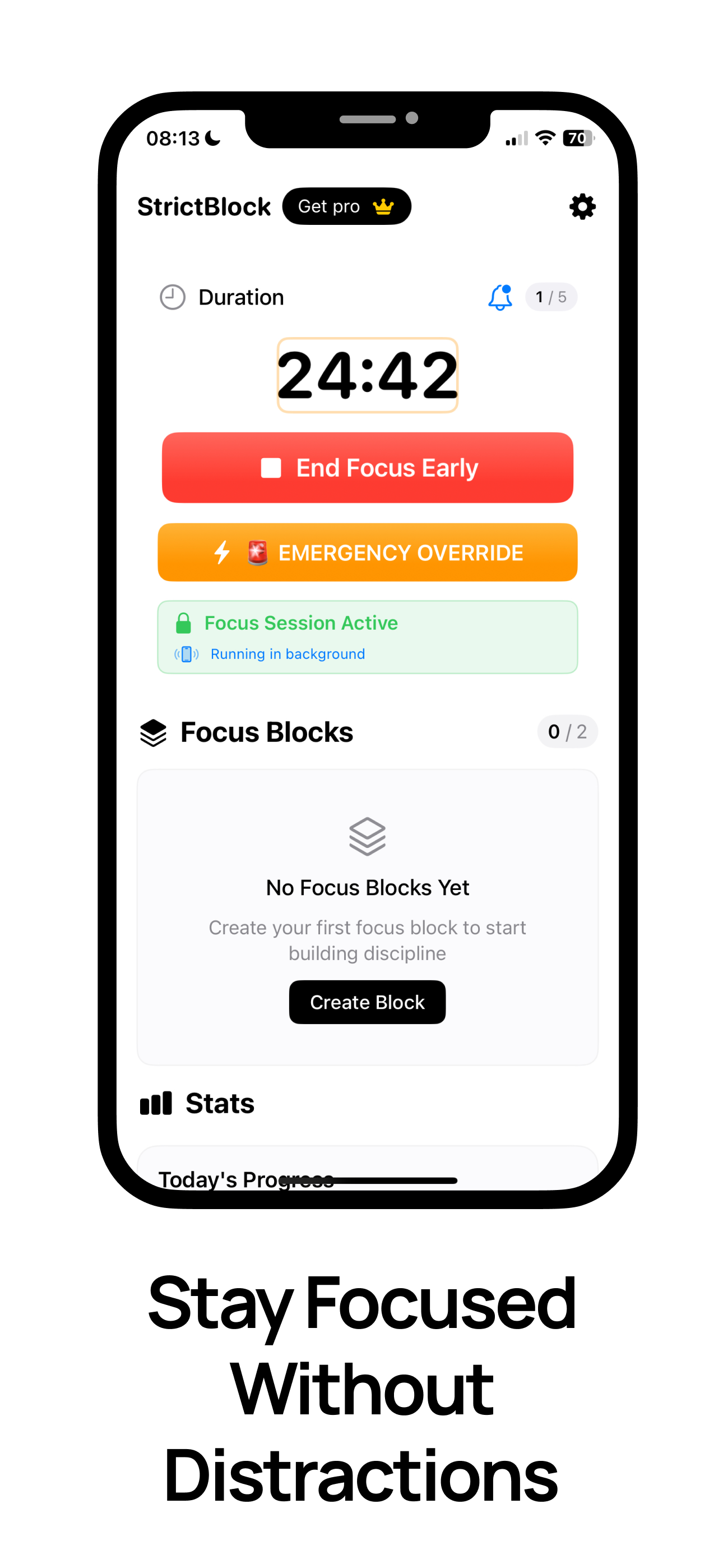 StrictBlock iOS App Interface